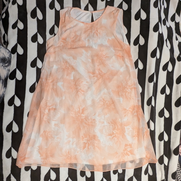 Calvin Klein Peach and White Floral Mini Dress - Picture 13 of 13